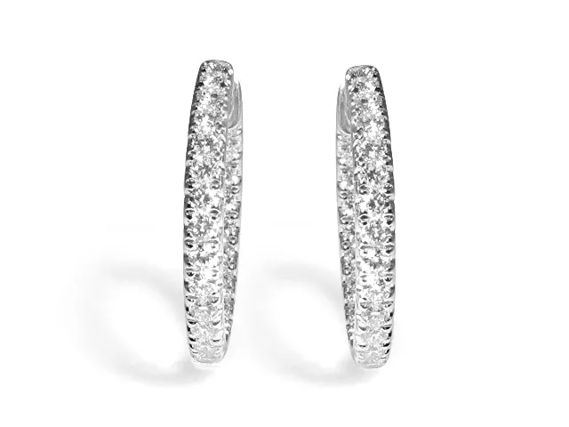 1.92ctw Ladies Diamond Hoop Earrings