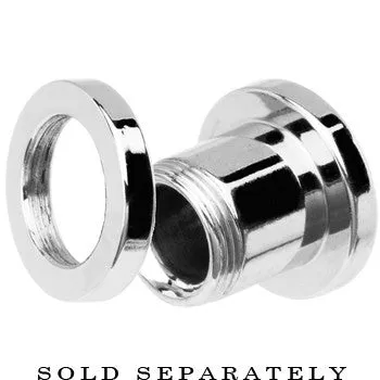 2 Gauge Stainless Steel Black Clear CZ Screw Fit Tunnel