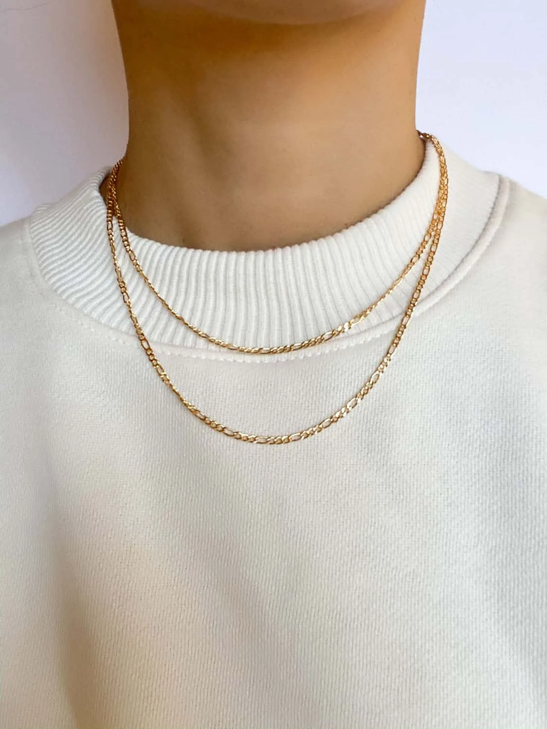 2.5mm Gold Filled Figaro Chain Necklace