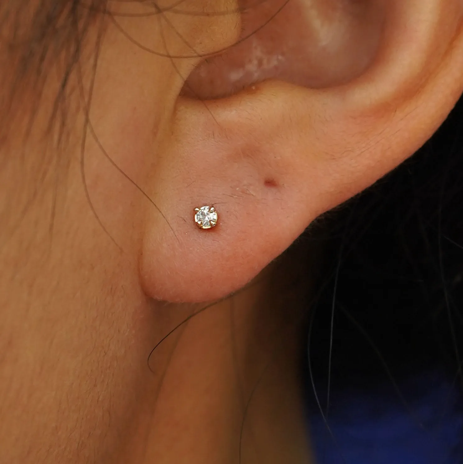 2mm Diamond Earring