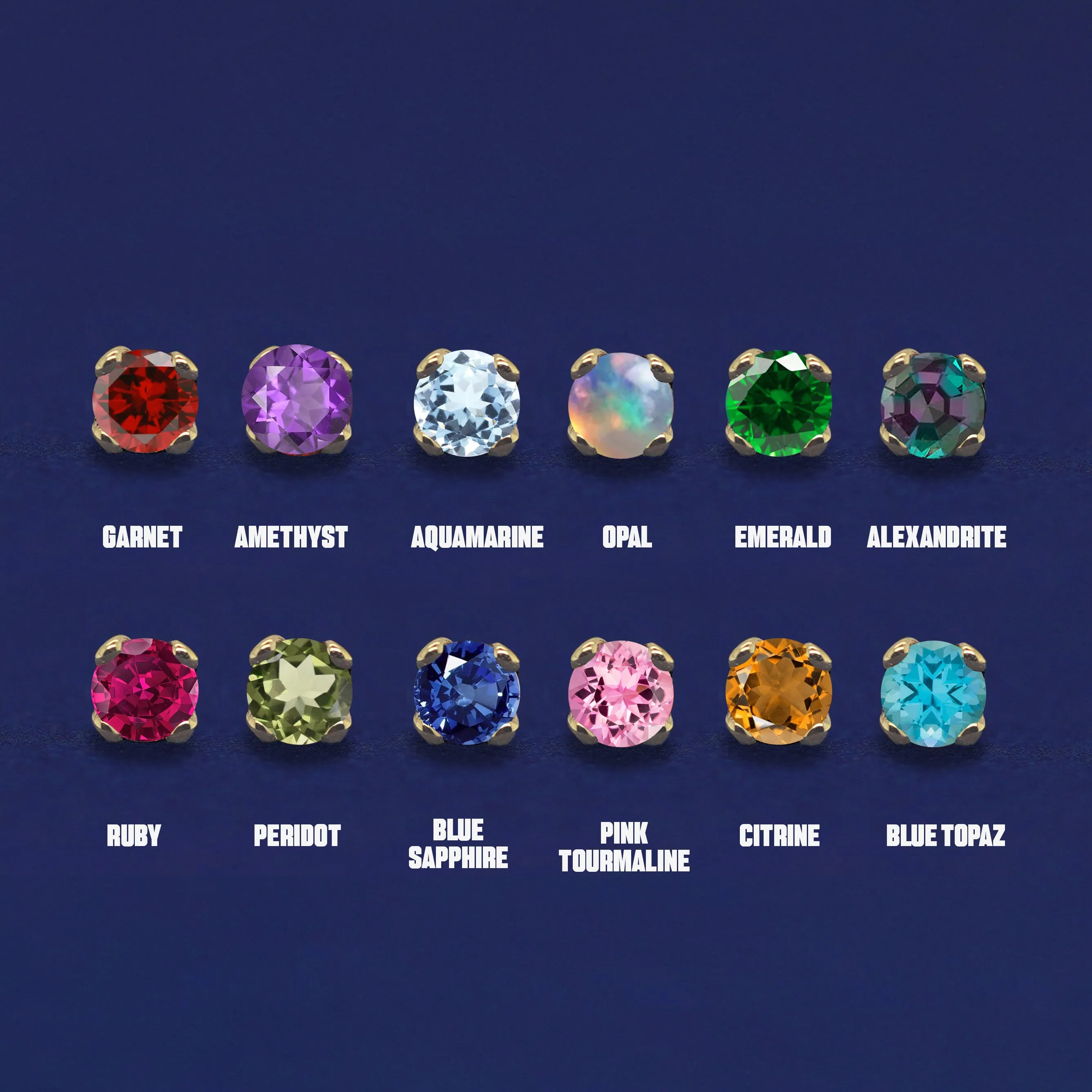 2mm Gemstone Earring