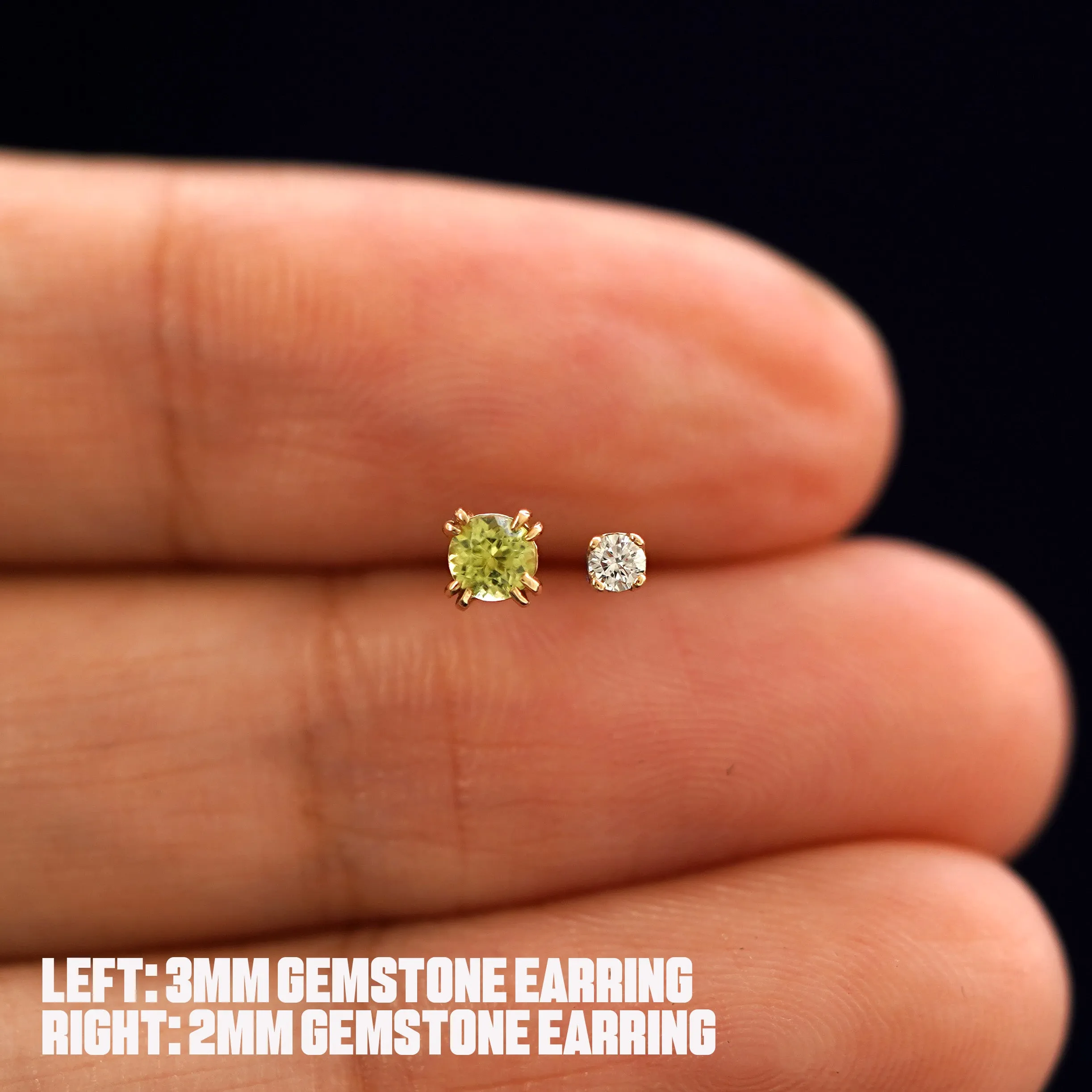 2mm Gemstone Earring
