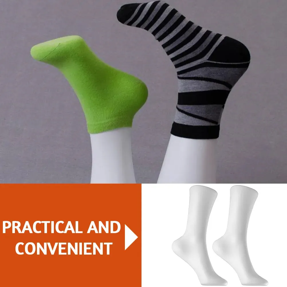 2pcs Foot Sock Mannequin Foot Mold Women'S Socks Photo Display Short