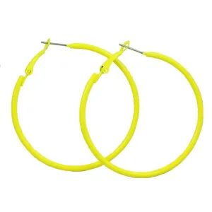 2" Medium Sized Yellow Skinny Hoop Pierced Earring - FE220YW