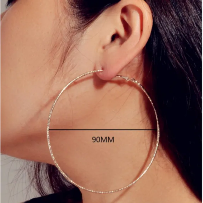3 Pairs of Large Hoop Earrings