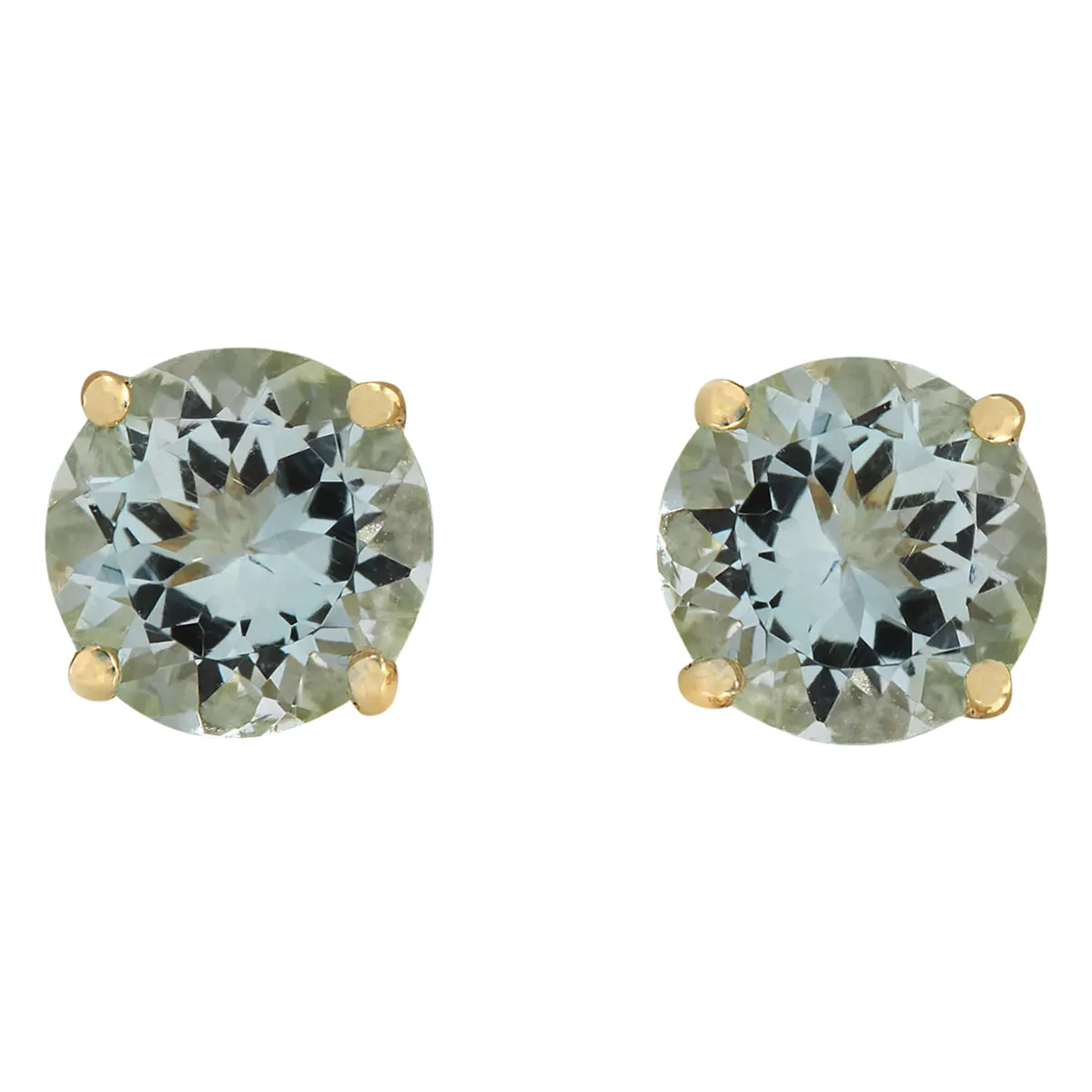 3.00 Carat Natural Aquamarine 14K Yellow Gold Earrings