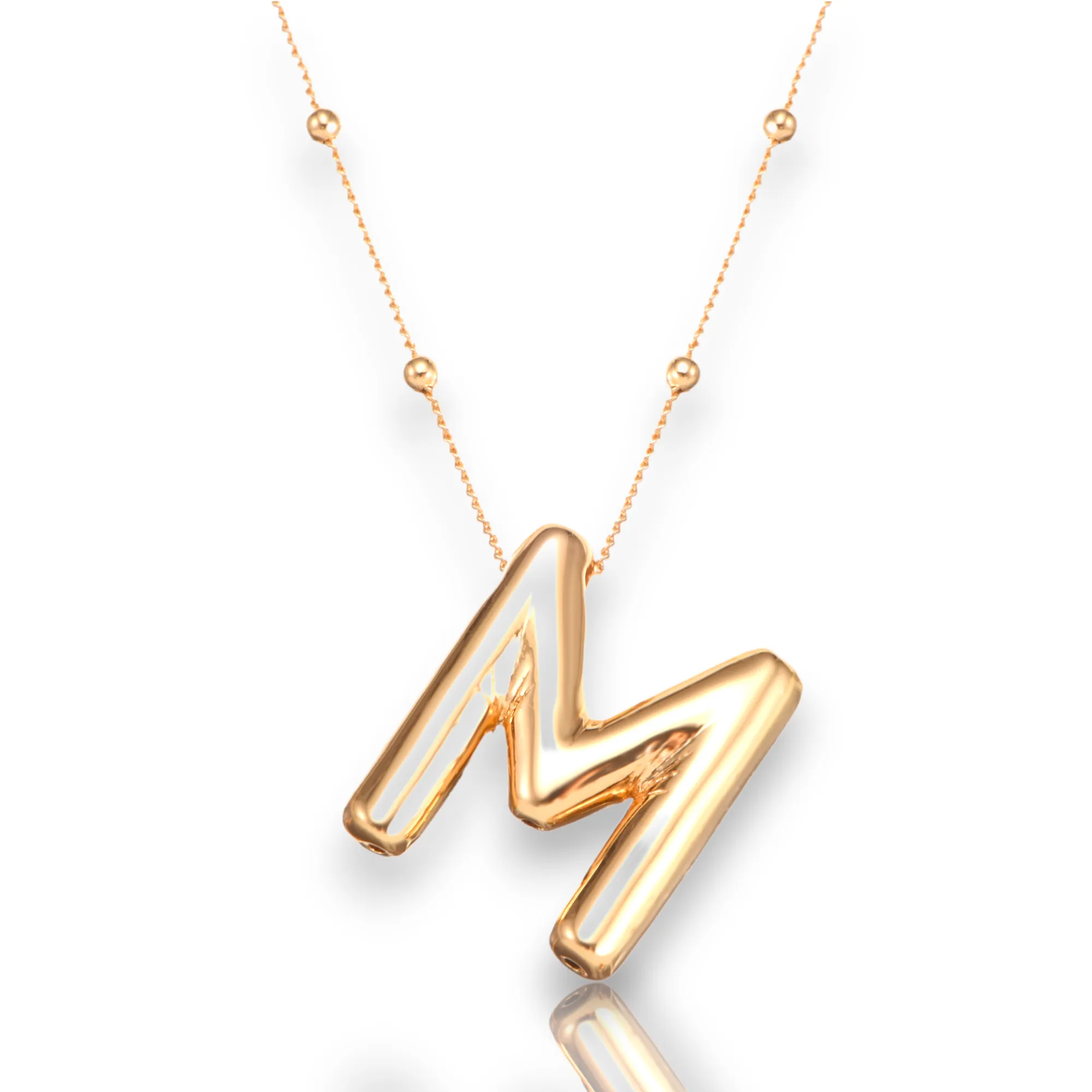 3D Personalized Bubble Initial Necklace