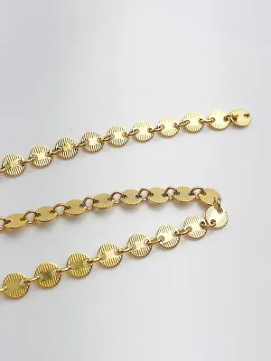 4.2mm 14K Gold Fill Line Disk Chain, Sold by the foot.