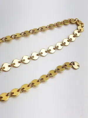 4.2mm 14K Gold Fill Plain Disk Chain, Sold by the foot.
