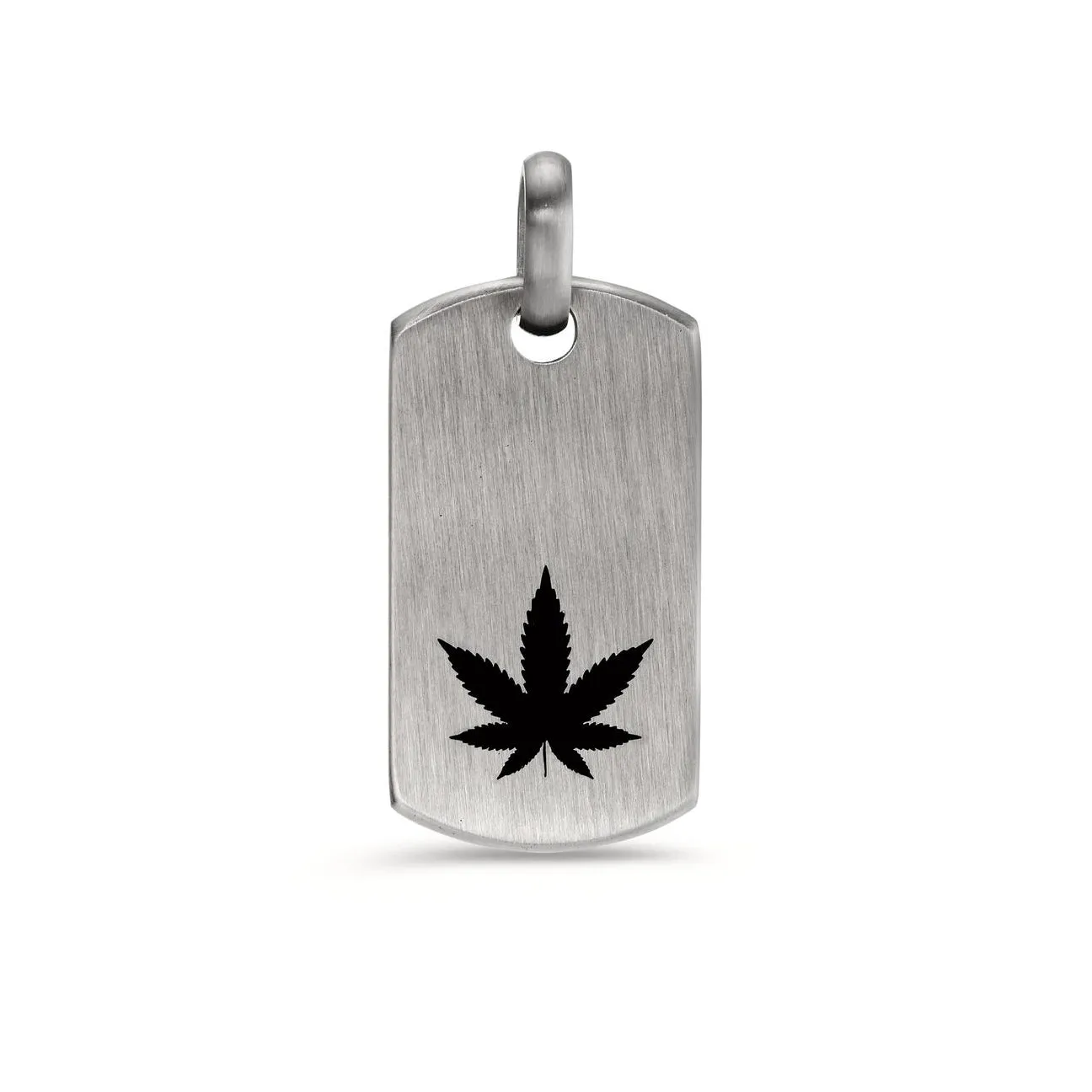 597013 TeNo Stainless Steel Cannabis Dog Tag Pendant