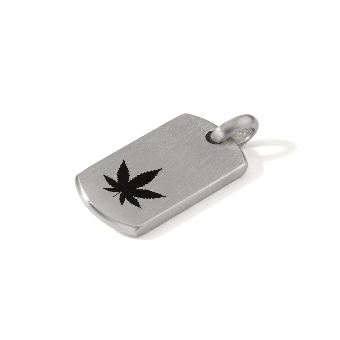 597013 TeNo Stainless Steel Cannabis Dog Tag Pendant