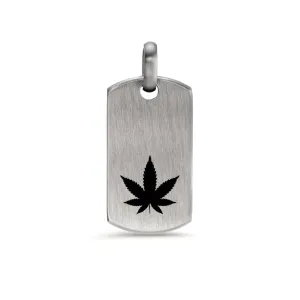 597013 TeNo Stainless Steel Cannabis Dog Tag Pendant