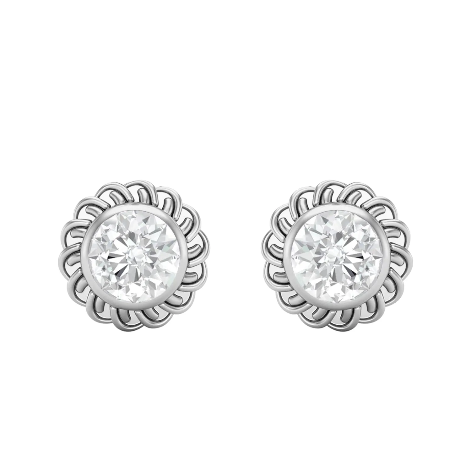 6mm Round Shape Moissanite 925 Sterling Silver Celtic Knot Women Stud Earrings