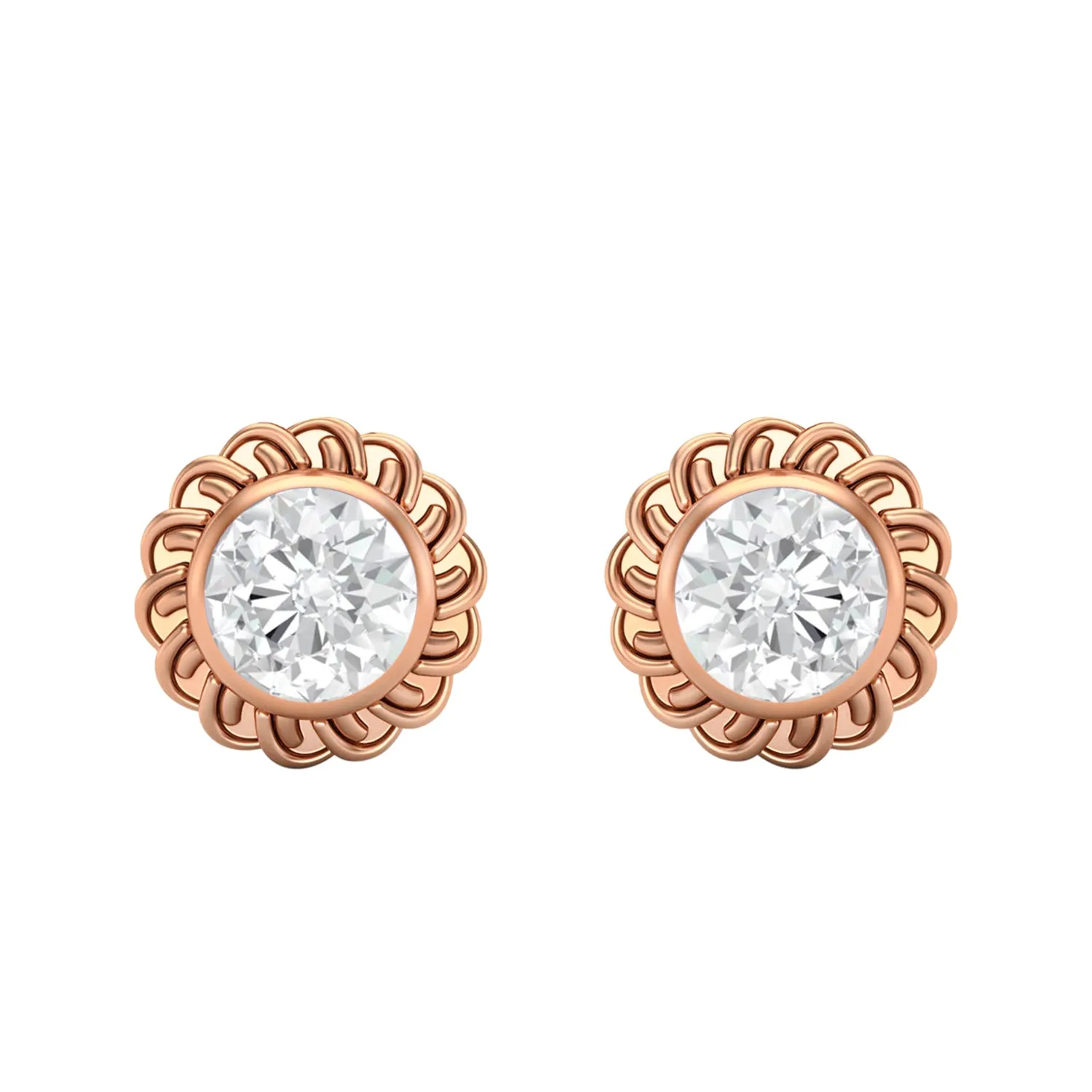 6mm Round Shape Moissanite 925 Sterling Silver Celtic Knot Women Stud Earrings