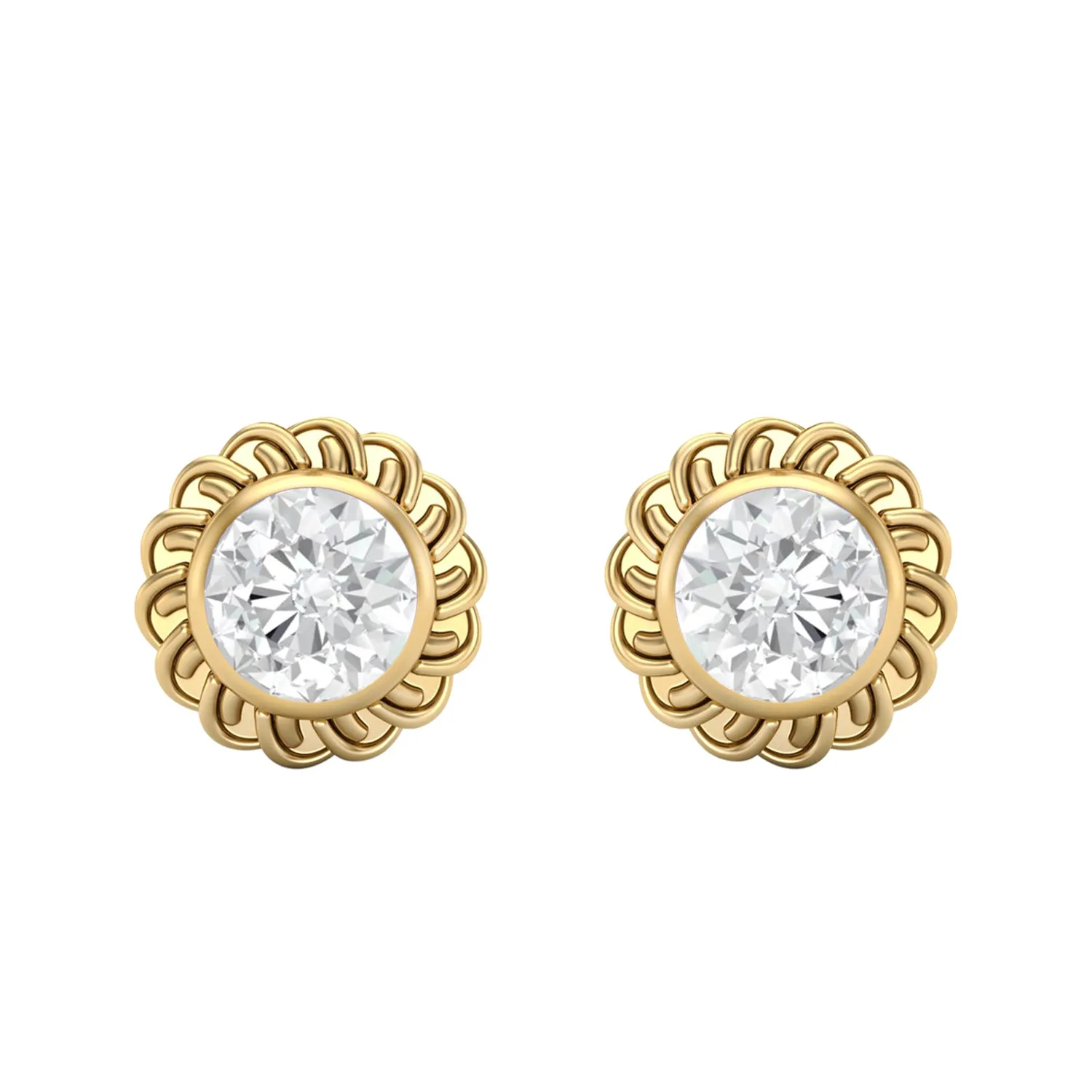 6mm Round Shape Moissanite 925 Sterling Silver Celtic Knot Women Stud Earrings