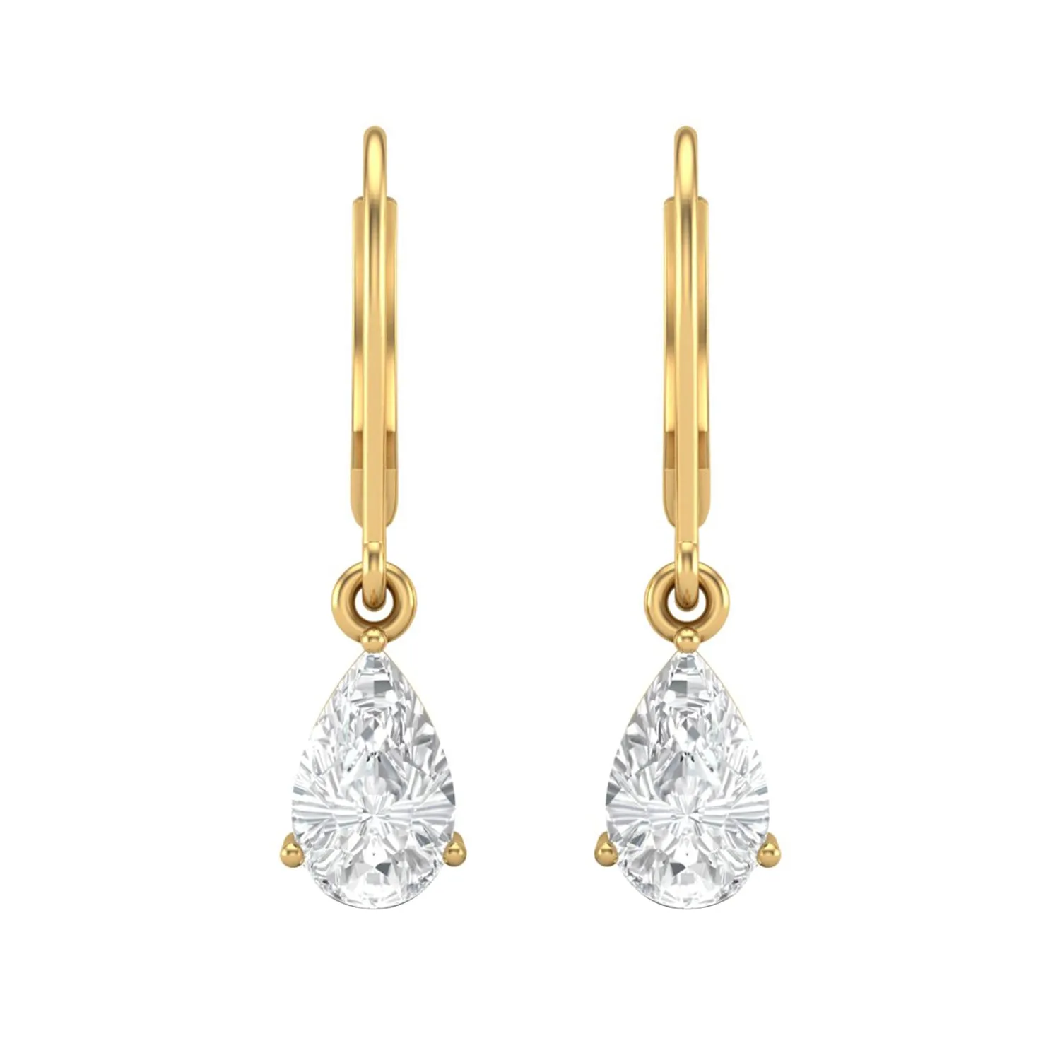 7x5 MM Pear Shape Moissanite 925 Sterling Silver Tear Drop Dangle Women Earrings