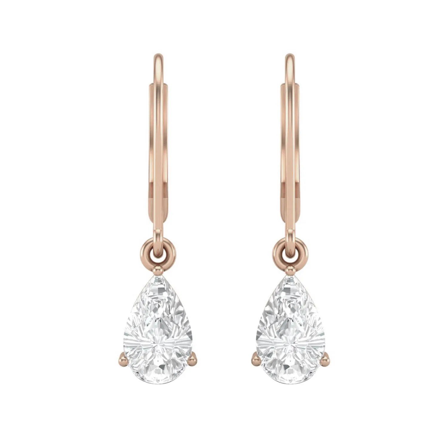 7x5 MM Pear Shape Moissanite 925 Sterling Silver Tear Drop Dangle Women Earrings
