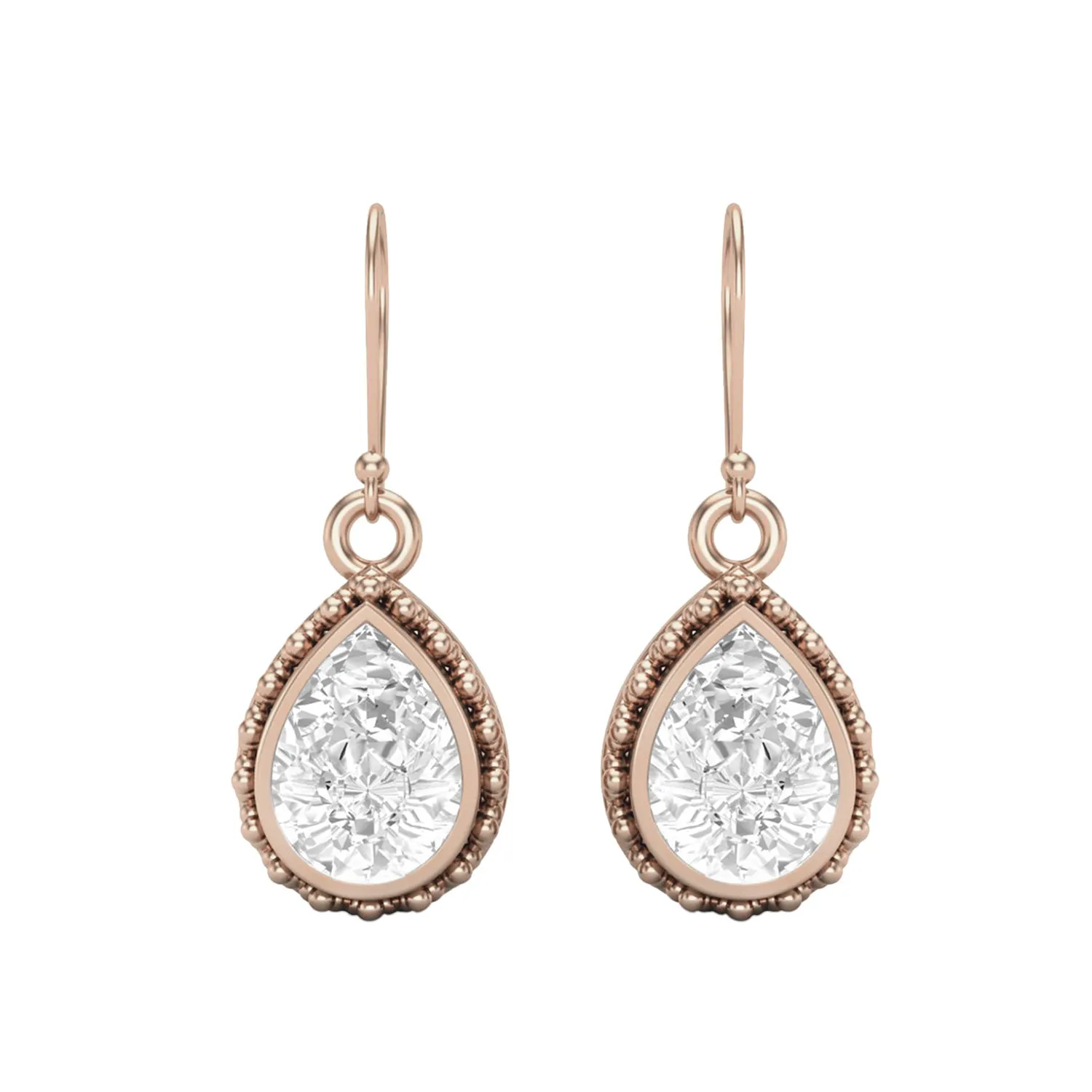 7x5MM Pear Moissanite 925 Sterling Silver Wire Hook Teardrop Women Earrings