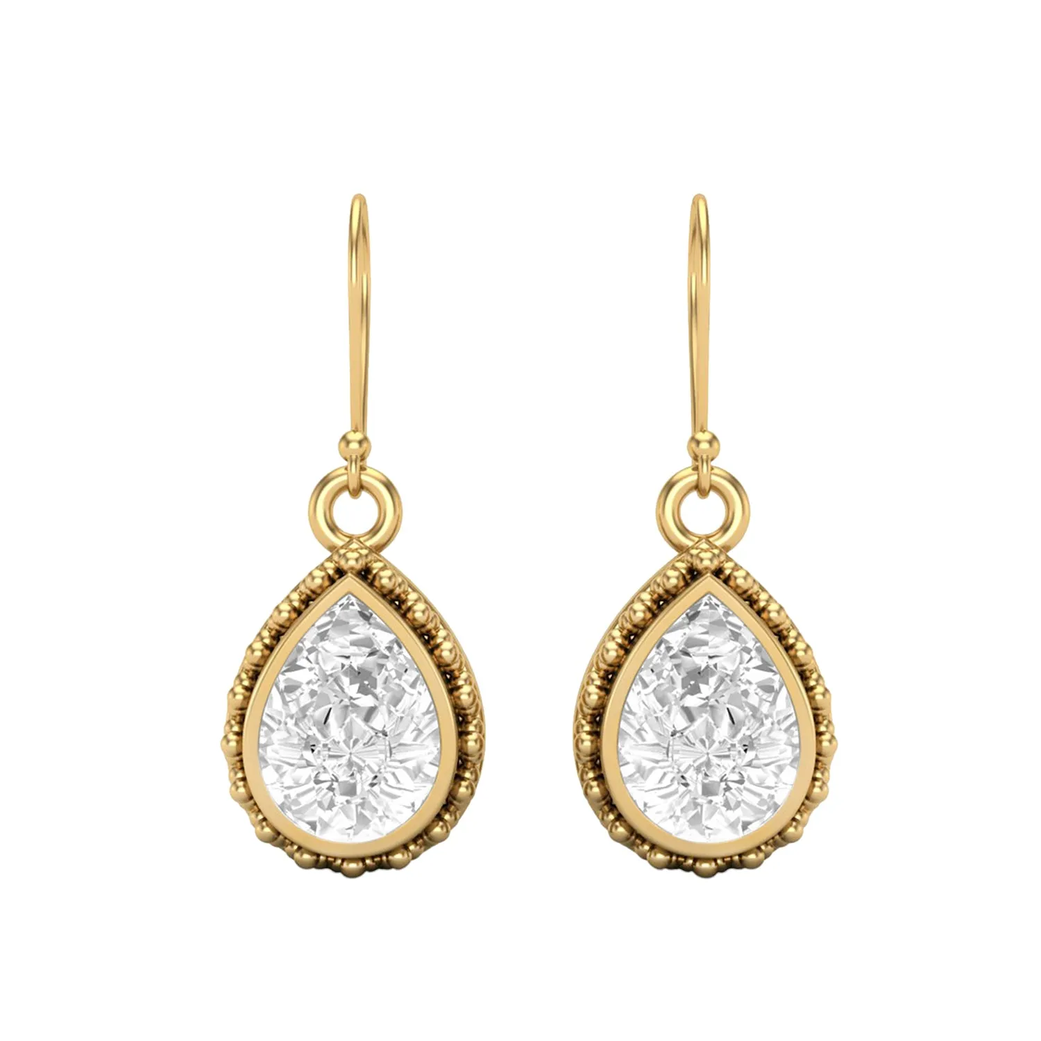 7x5MM Pear Moissanite 925 Sterling Silver Wire Hook Teardrop Women Earrings