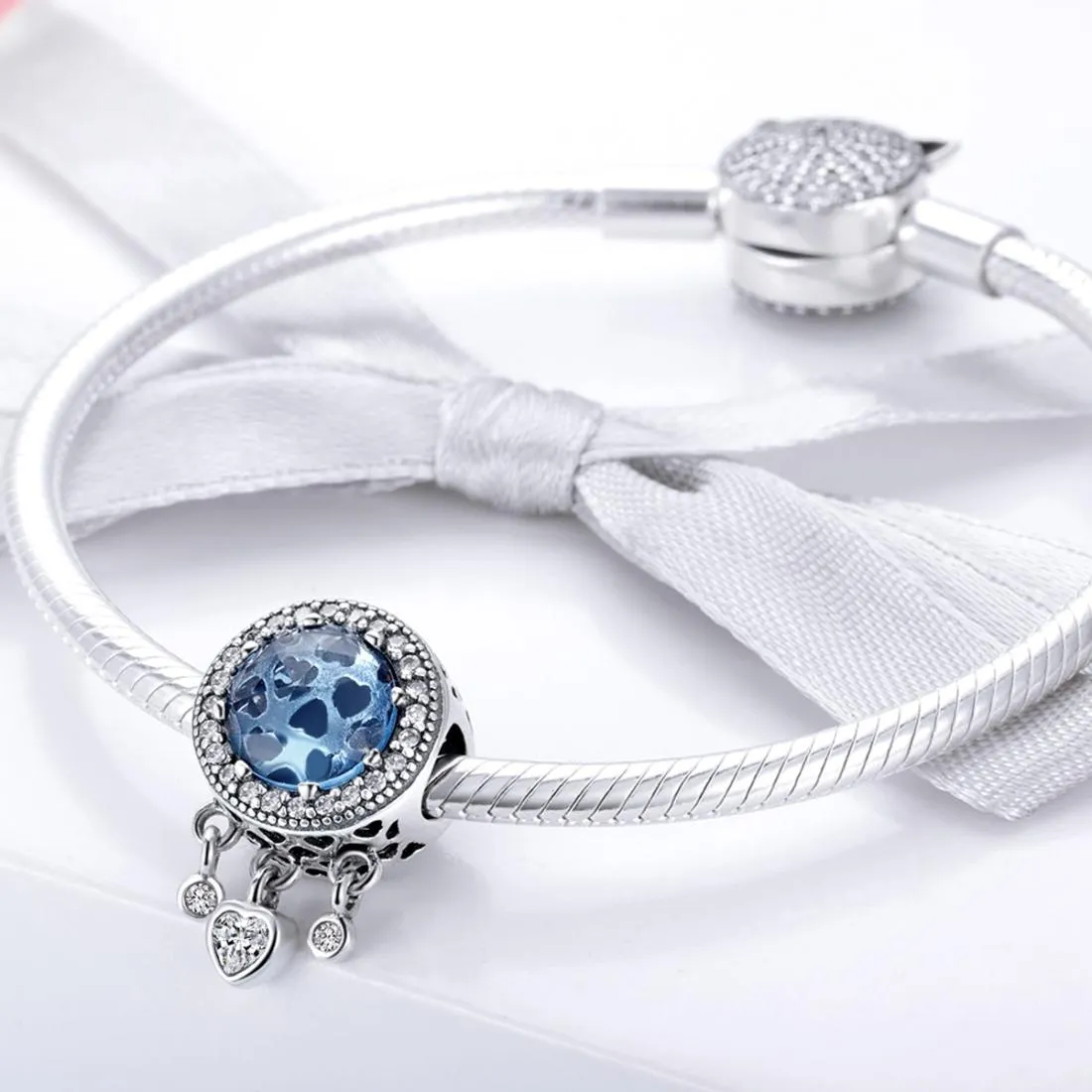 925 Sterling Silver Blue Beaded Bracelet Kit Pure Accessories