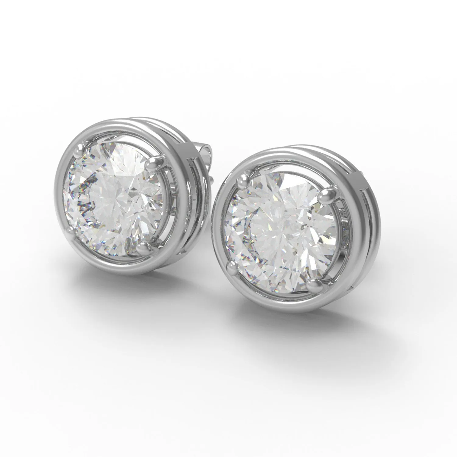 925 Sterling Silver Moissanite E Color VS1 Clarity Brilliant Cut Earrings For Women