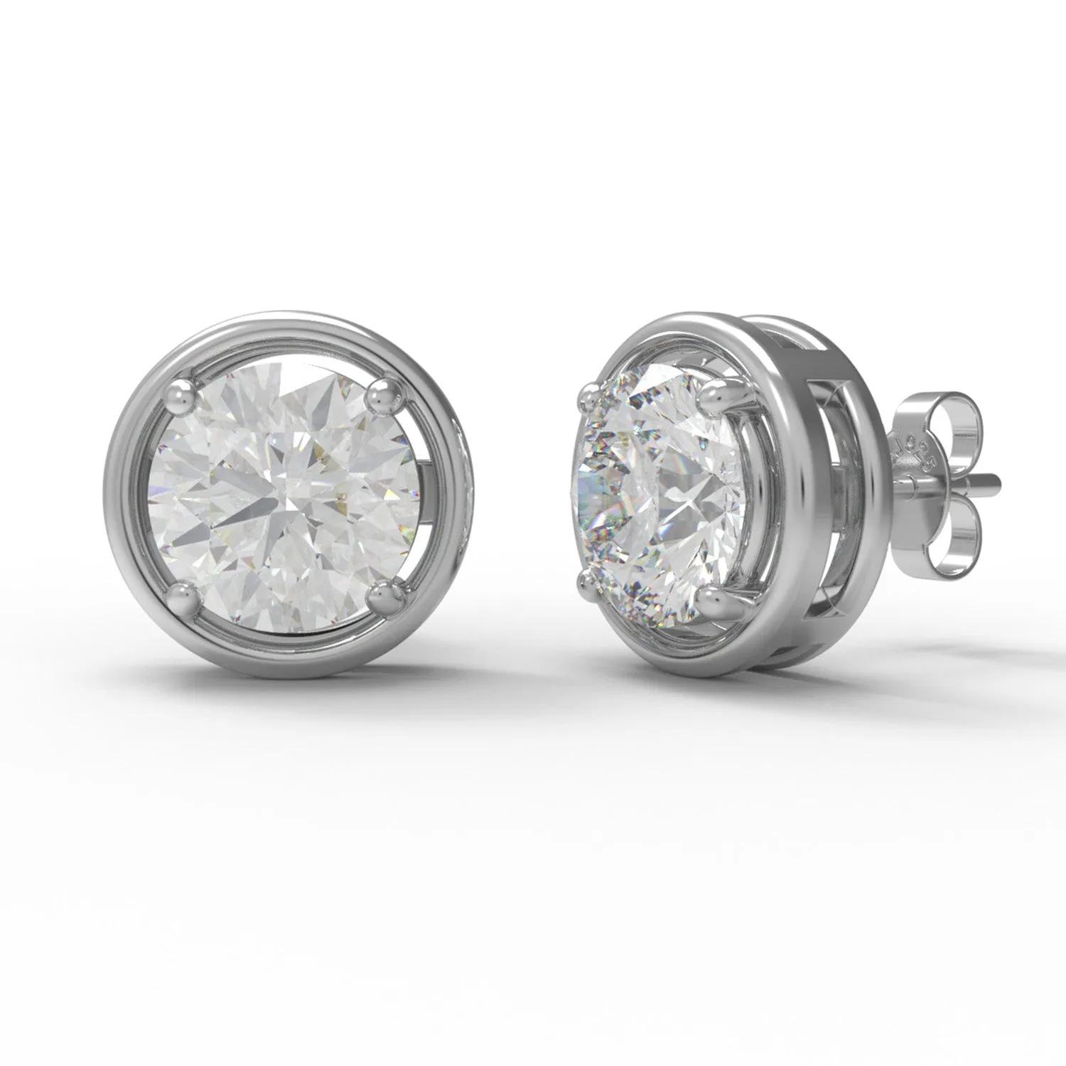 925 Sterling Silver Moissanite E Color VS1 Clarity Brilliant Cut Earrings For Women