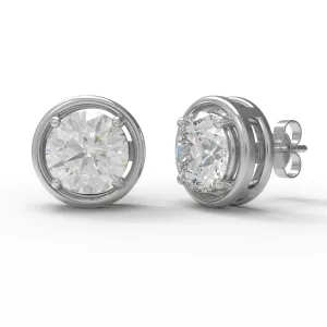 925 Sterling Silver Moissanite E Color VS1 Clarity Brilliant Cut Earrings For Women