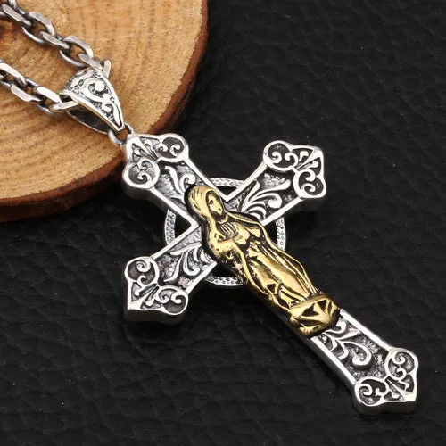 925 Sterling Silver Pendant Gothic Cross Jewelry