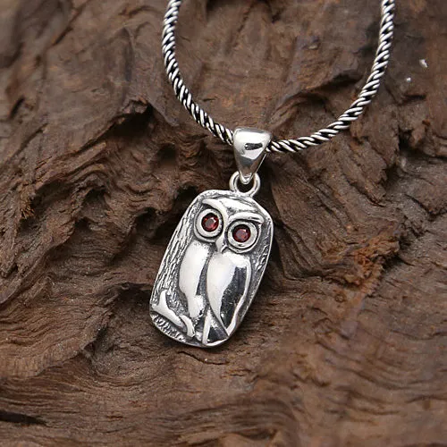 925 Sterling Silver Pendant Owl Jewelry