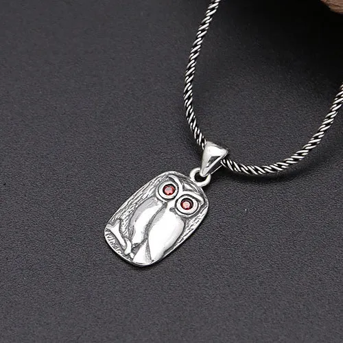 925 Sterling Silver Pendant Owl Jewelry