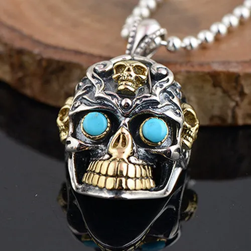 925 Sterling Silver Pendant Skull Hip Hop Jewelry