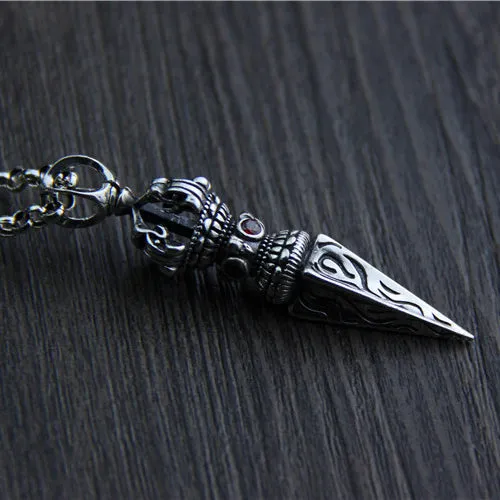 925 Sterling Silver Pendant  Vajra Religious Jewelry