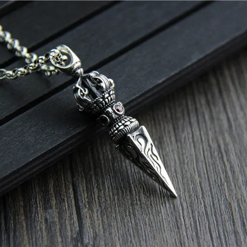 925 Sterling Silver Pendant  Vajra Religious Jewelry