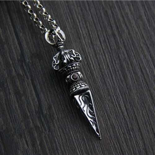 925 Sterling Silver Pendant  Vajra Religious Jewelry