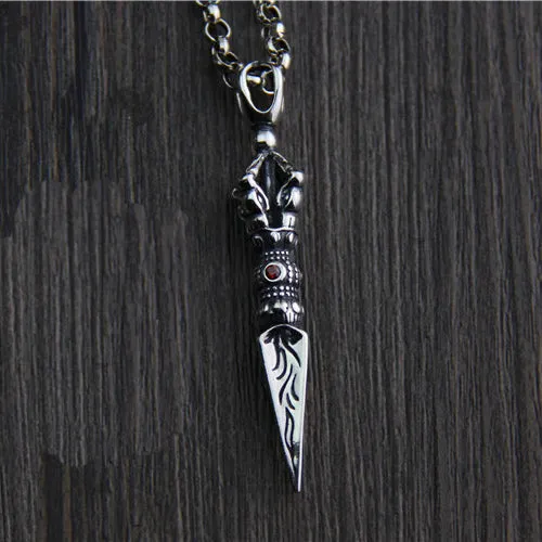 925 Sterling  Silver Pendant Vajra Religious Jewelry