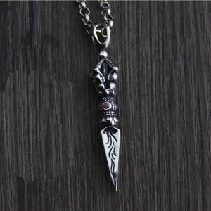 925 Sterling  Silver Pendant Vajra Religious Jewelry