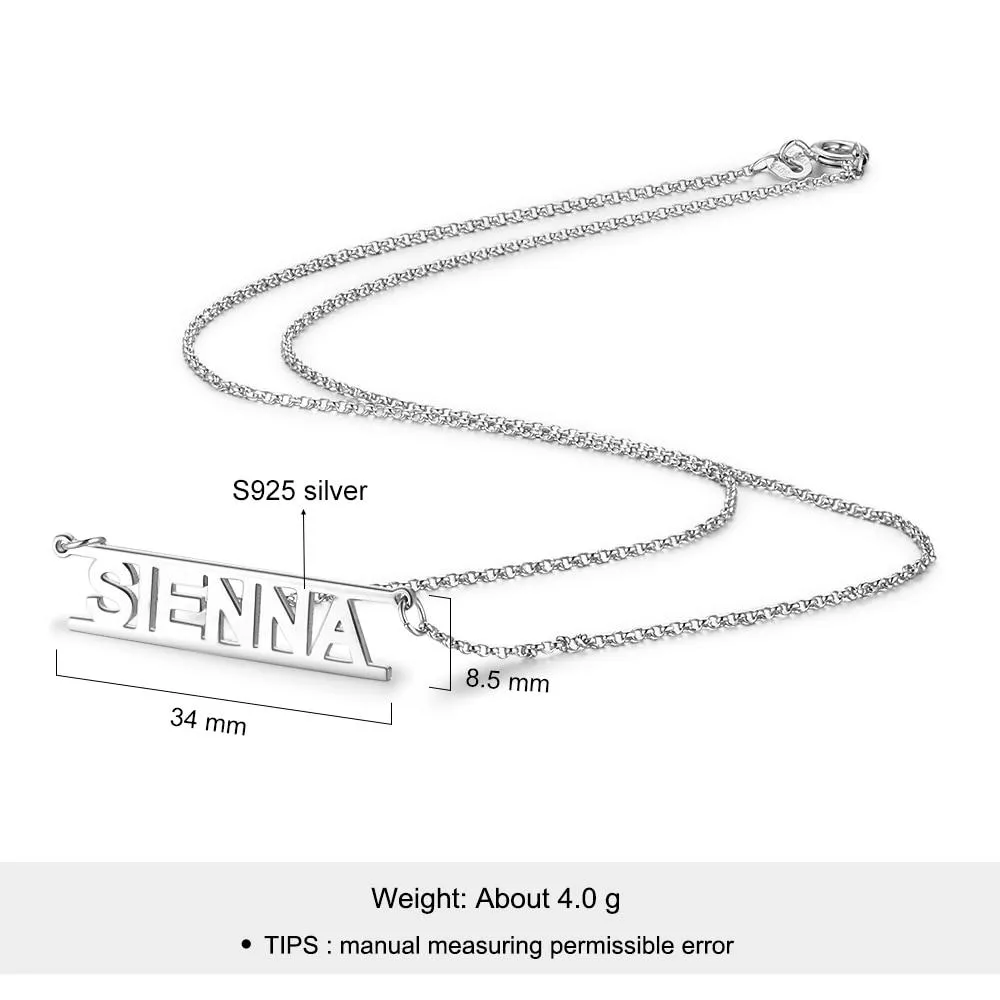 925 Sterling Silver Personalized Name Necklaces, Customized Gift Jewelry