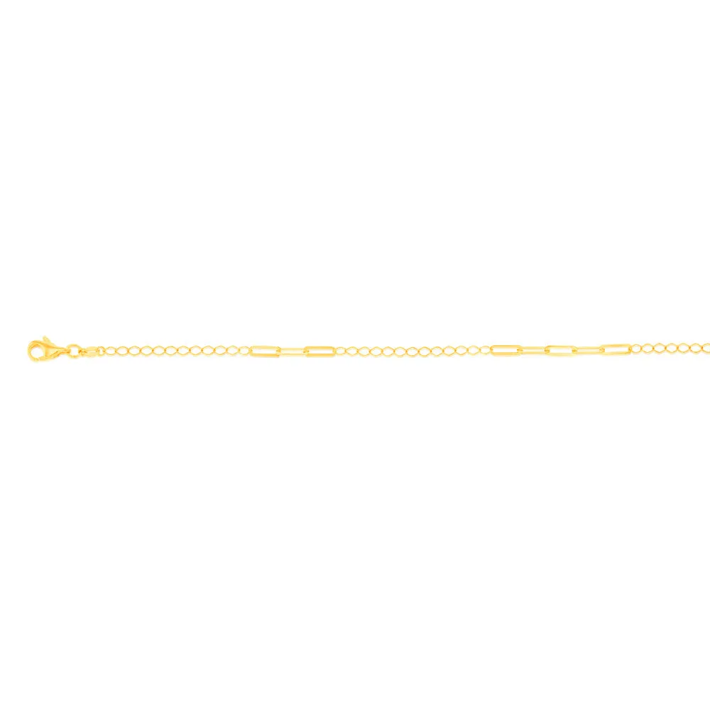 9ct Yellow Gold Silverfilled Fancy 27cm Anklet