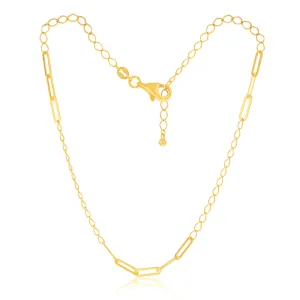 9ct Yellow Gold Silverfilled Fancy 27cm Anklet