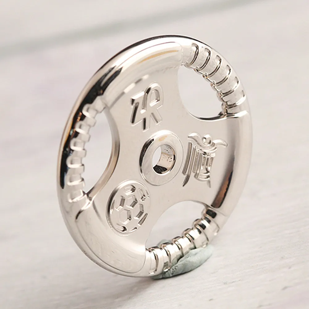 9K Gold Personalized Powerlifting Weight Plate, Unique Gym Fitness Jewelry