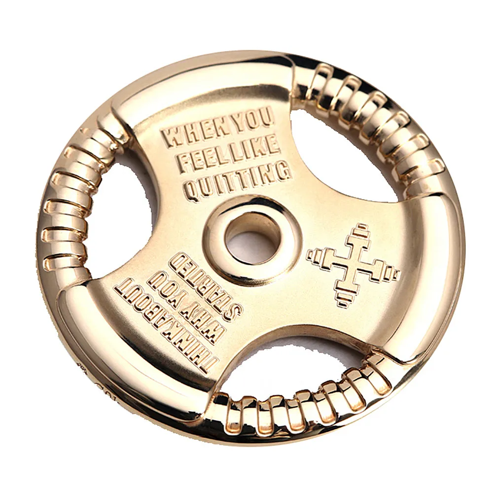9K Gold Personalized Powerlifting Weight Plate, Unique Gym Fitness Jewelry