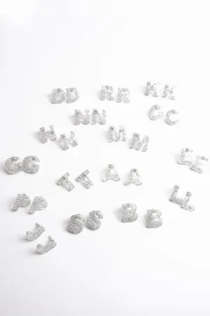 A New Chapter Silver Fleck Initial Earrings