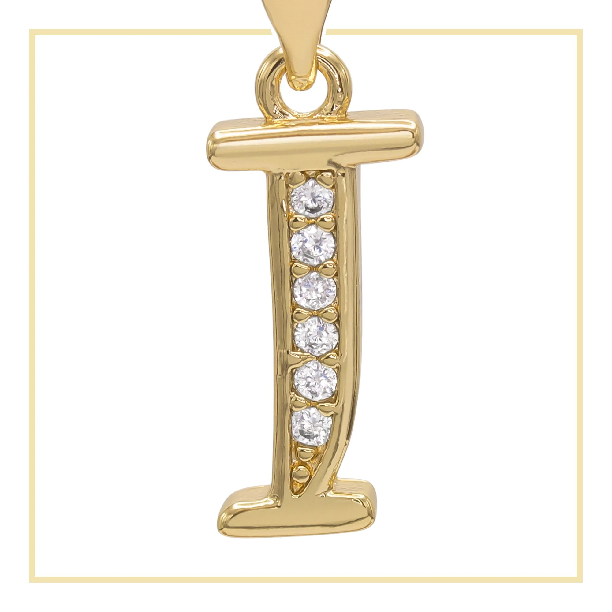A-Z Initial Letter Cubic Zirconia Pendant 14K Gold Filled Charm Women Jewelry