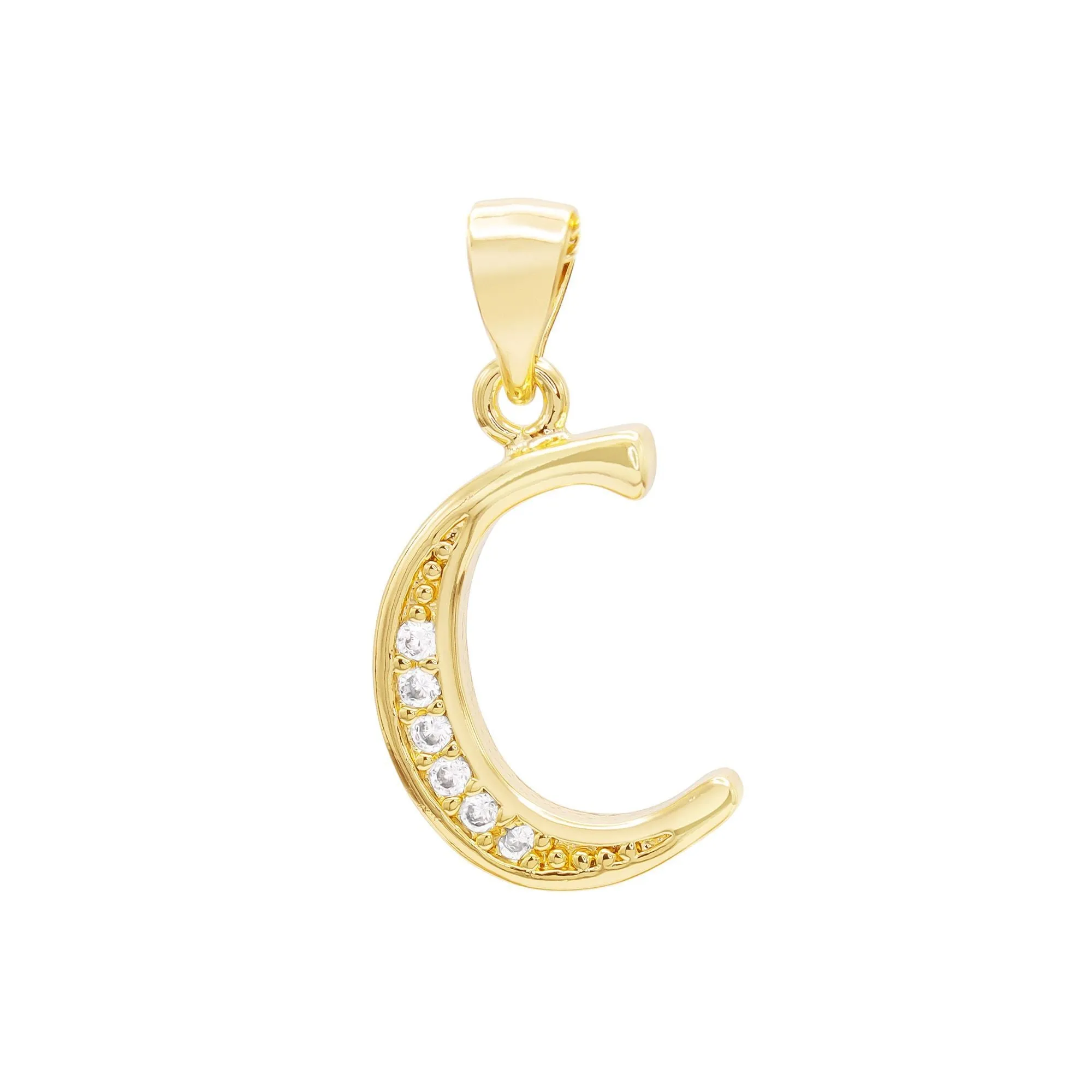 A-Z Initial Letter Pendant 14K Gold Filled Cubic Zirconia Figaro Chain Anklet 10" Set 2.4 mm  Women Jewelry