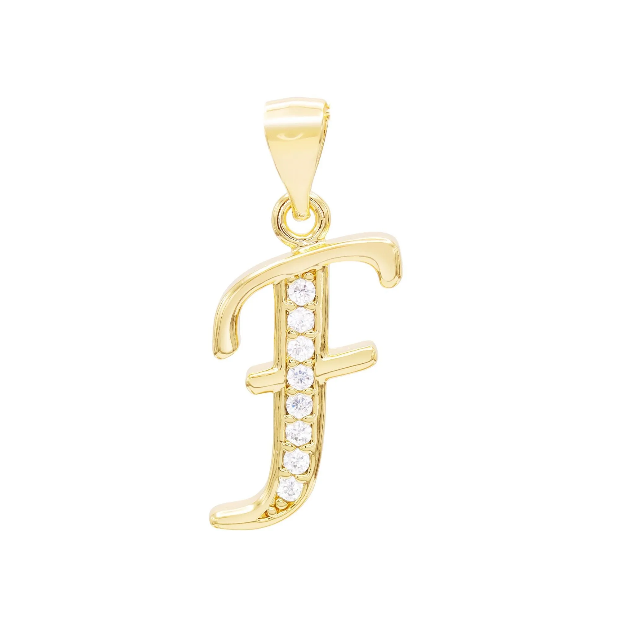A-Z Initial Letter Pendant 14K Gold Filled Cubic Zirconia Figaro Chain Anklet 10" Set 2.4 mm  Women Jewelry