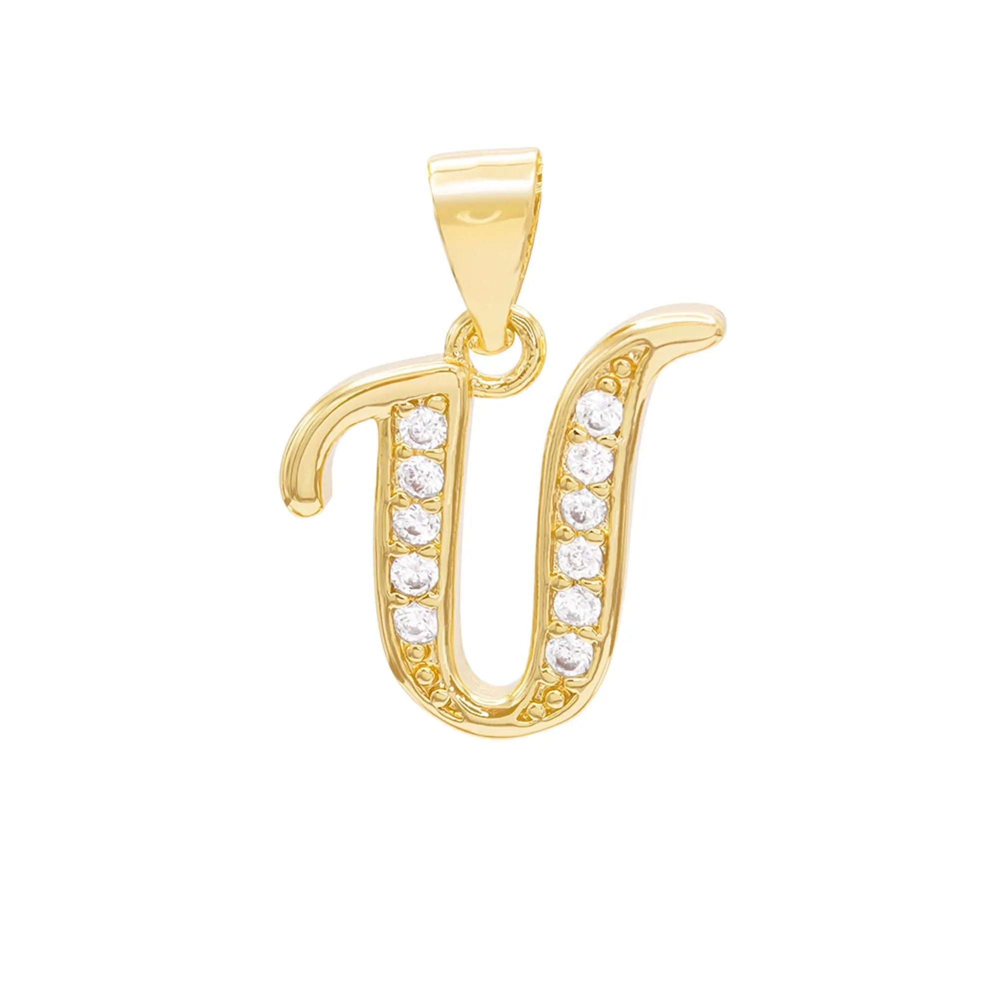 A-Z Initial Letter Pendant 14K Gold Filled Cubic Zirconia Figaro Chain Anklet 10" Set 2.4 mm  Women Jewelry