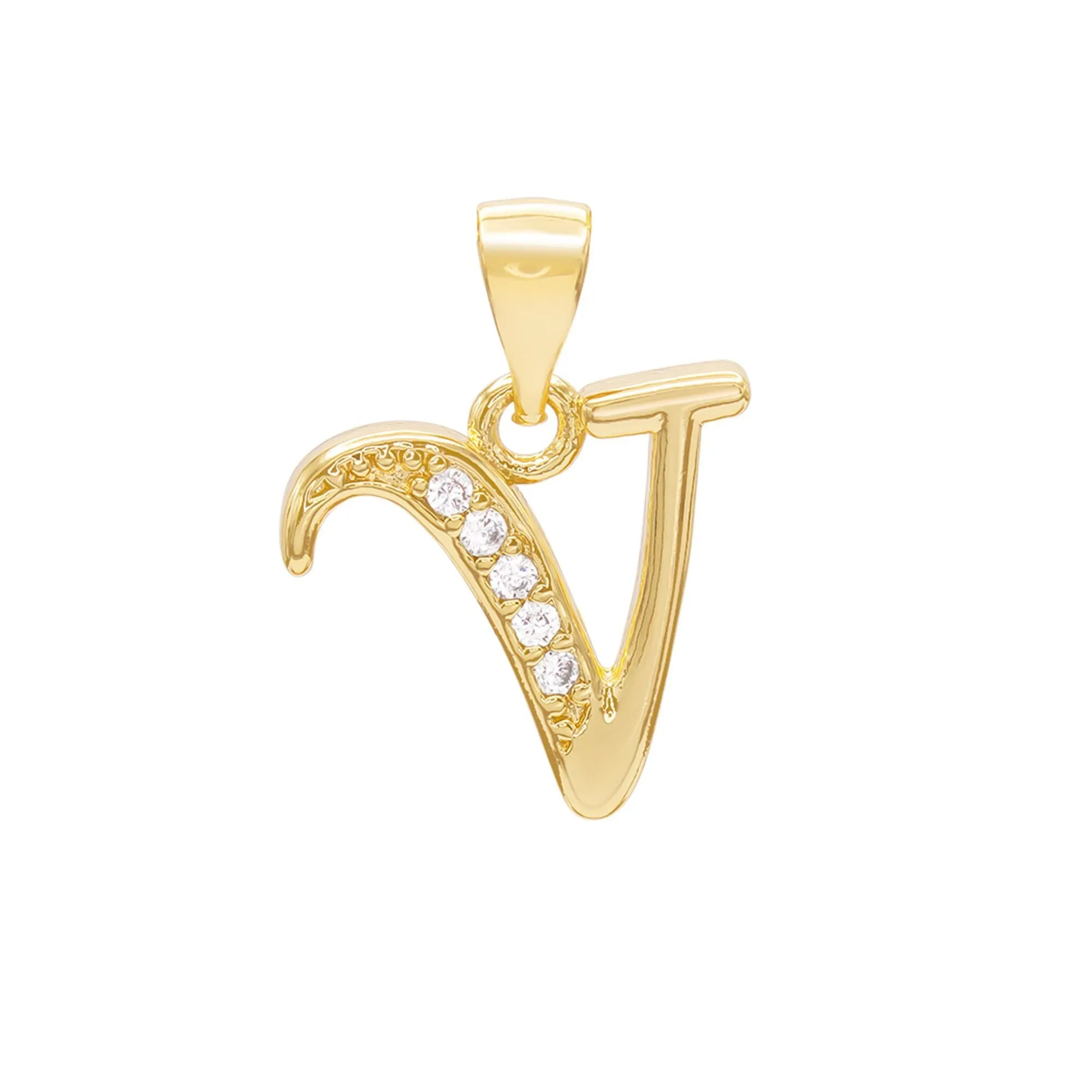 A-Z Initial Letter Pendant 14K Gold Filled Cubic Zirconia Figaro Chain Anklet 10" Set 2.4 mm  Women Jewelry