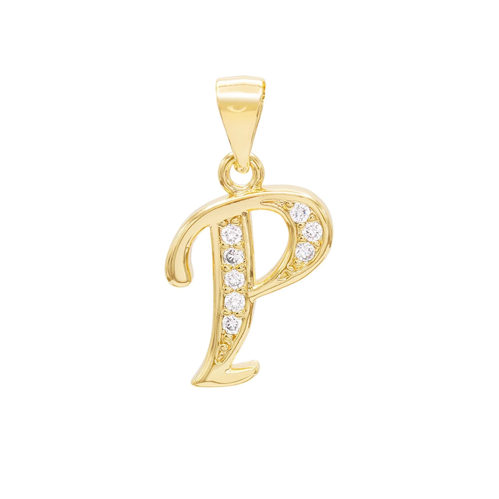 A-Z Initial Letter Pendant 14K Gold Filled Cubic Zirconia Figaro Chain Anklet 10" Set 2.4 mm  Women Jewelry