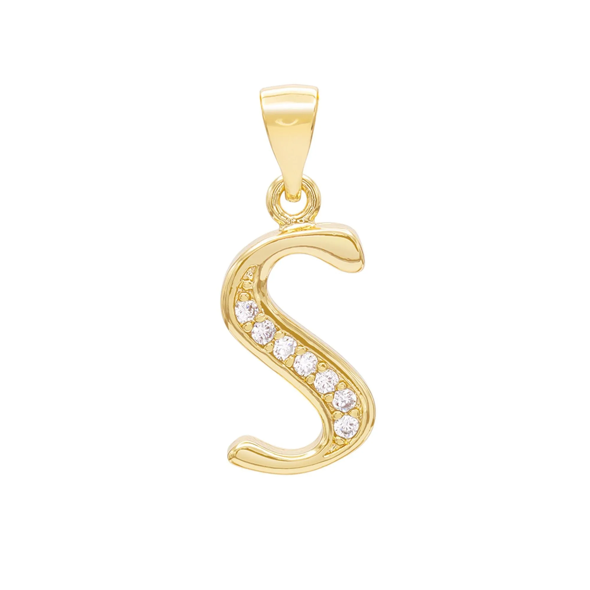 A-Z Initial Letter Pendant 14K Gold Filled Cubic Zirconia Figaro Chain Anklet 10" Set 2.4 mm  Women Jewelry