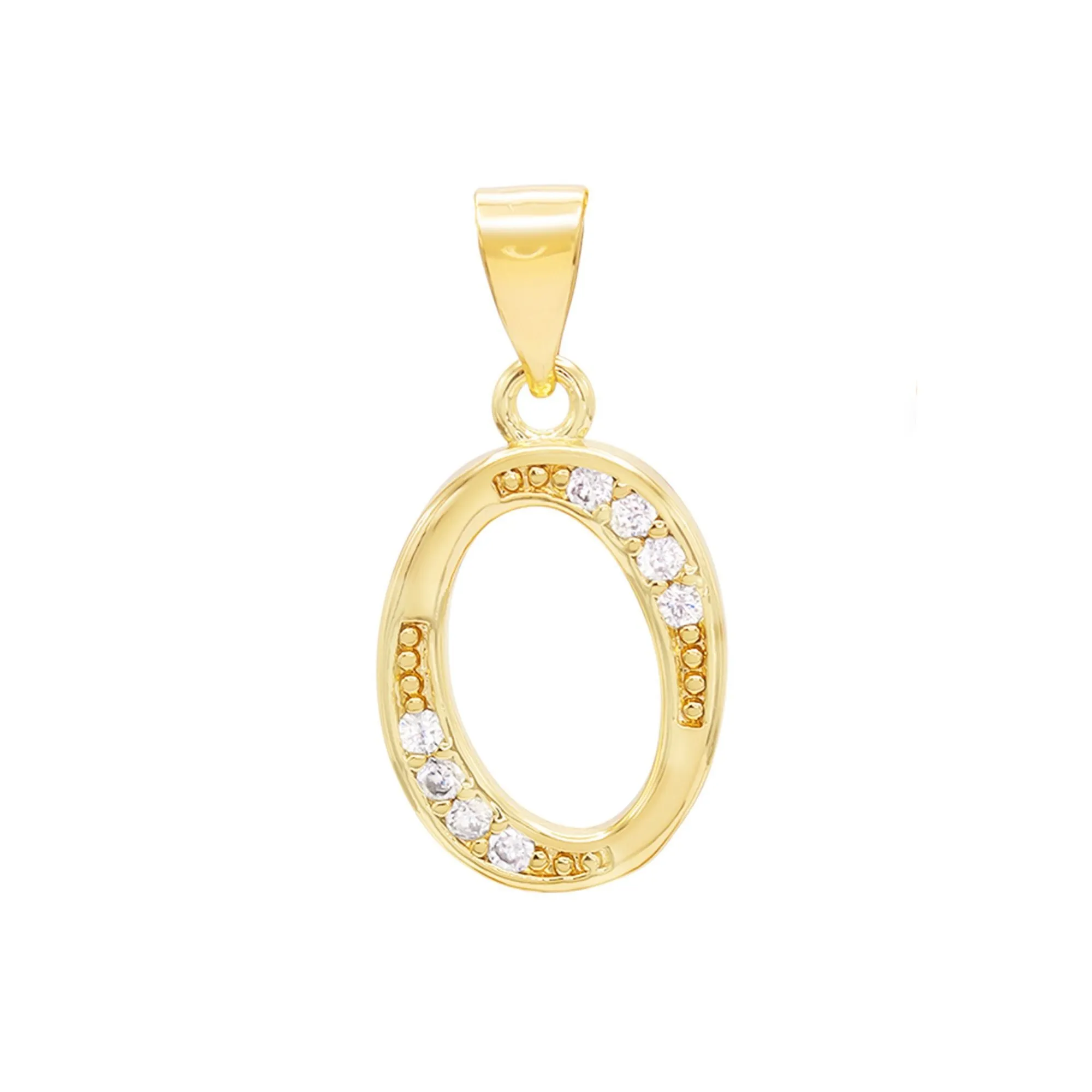 A-Z Initial Letter Pendant 14K Gold Filled Cubic Zirconia Figaro Chain Anklet 10" Set 2.4 mm  Women Jewelry